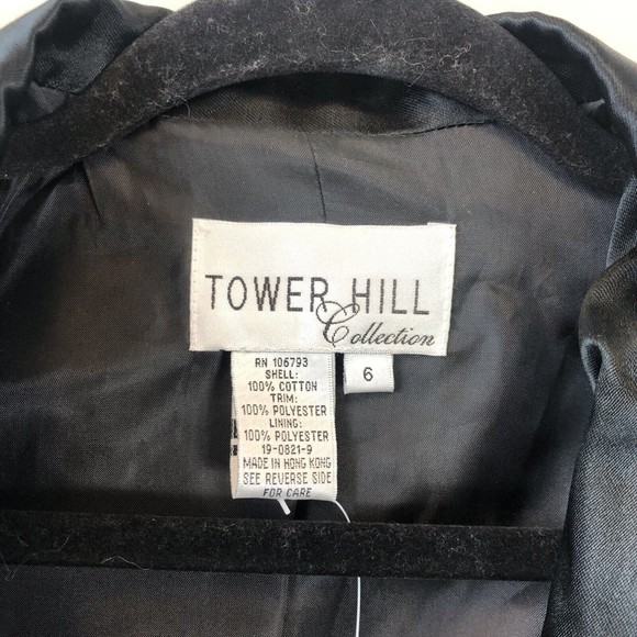 Vintage Tower Hill Collection Black Velvet Tuxedo Blazer Jacket Size XS/S NWOT’s - Picture 8 of 11
